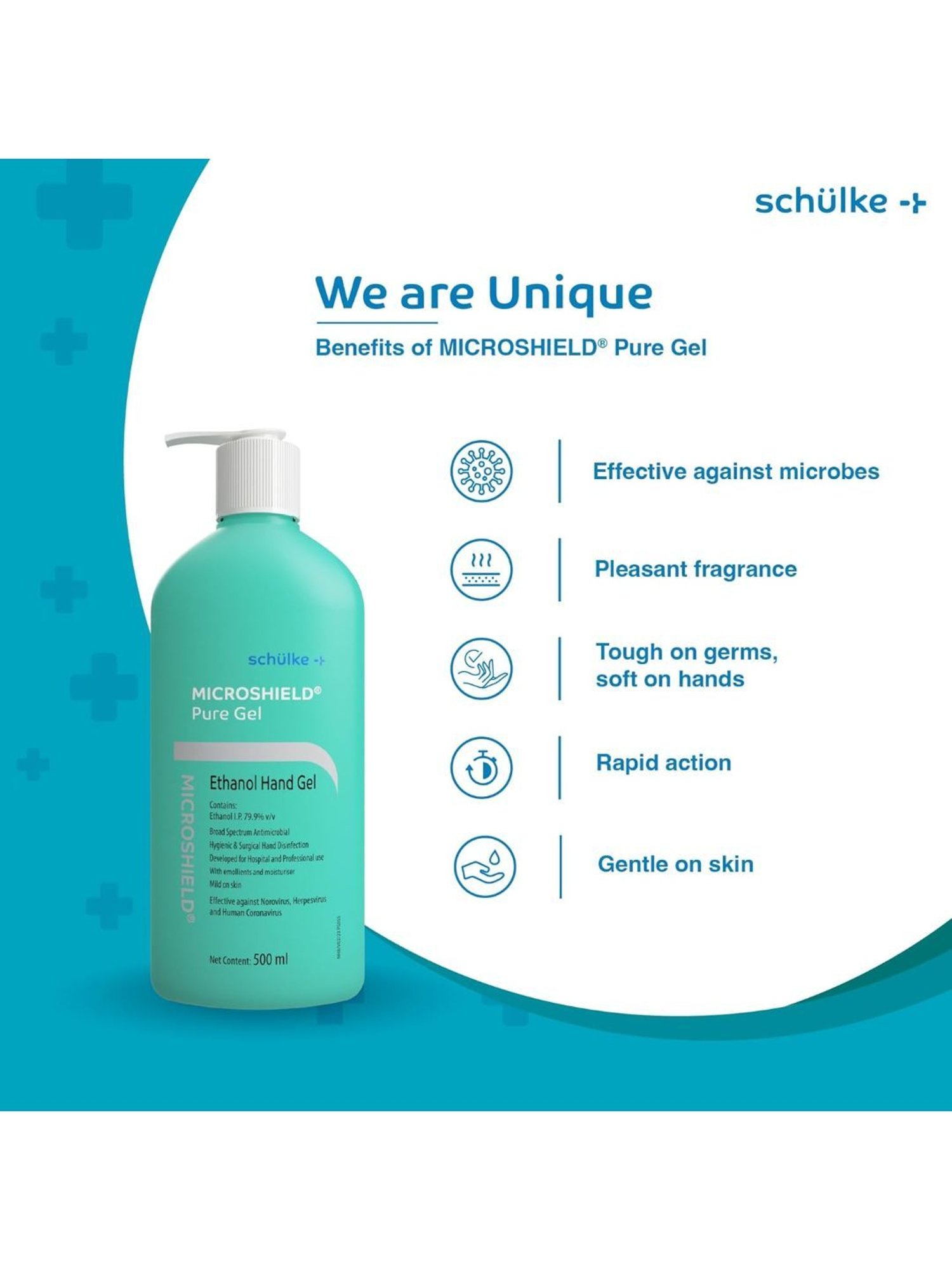 Microshield Pure Gel with 99.99 Percent Effective Against Germs 500ml (Green)