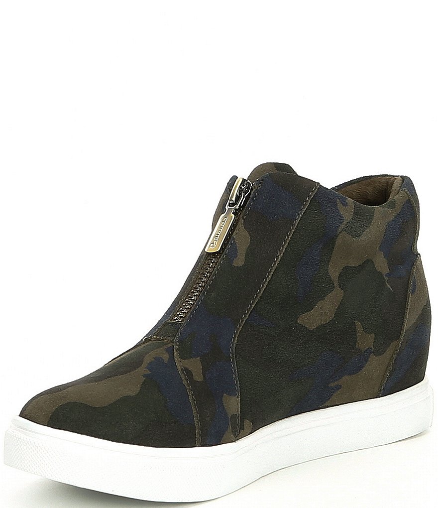 Blondo Glenda Suede Printed Waterproof Wedge Sneakers