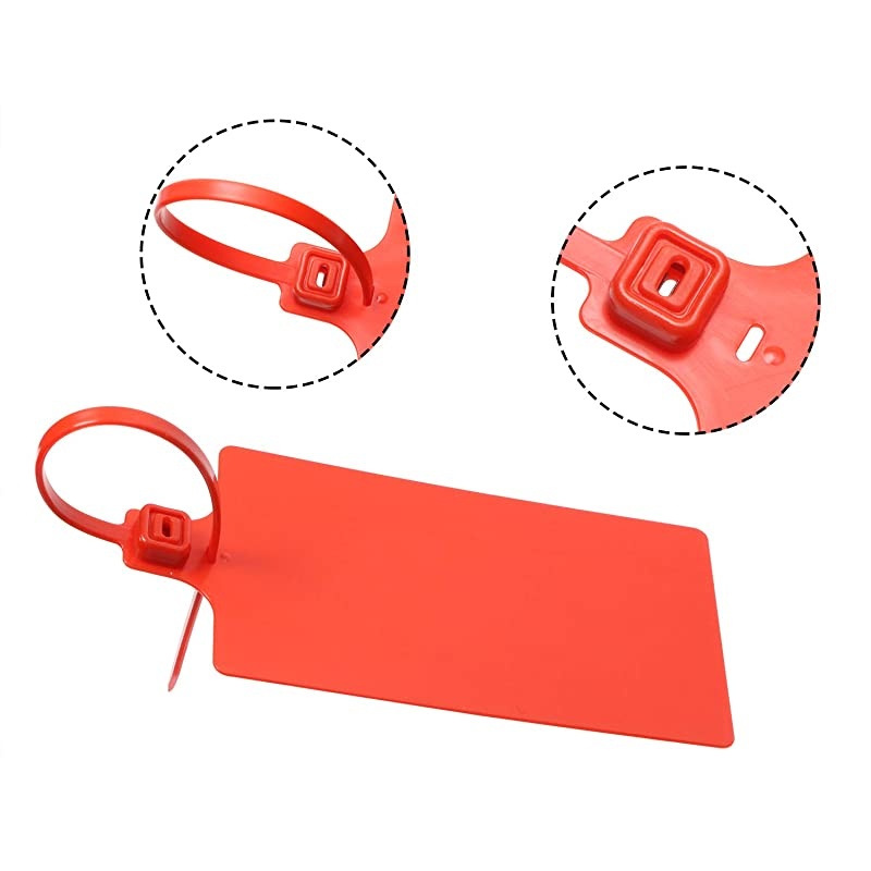 25Pcs Large Plastic Label Tags Multi-Color Self Locking Nylon Writable Marker Ties Luggage Identification Tags Cable Cord Organizing Consignment Tags with 30Pcs Sticky Label,5 Color