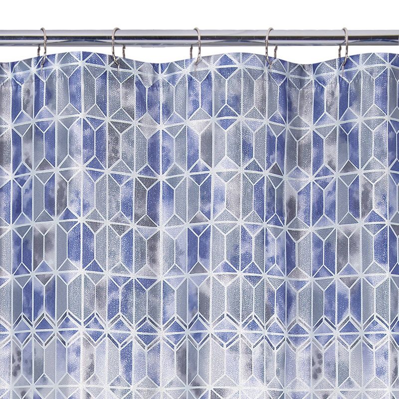 Hexagon Border Shower Curtain Blue - Allure Home Creation