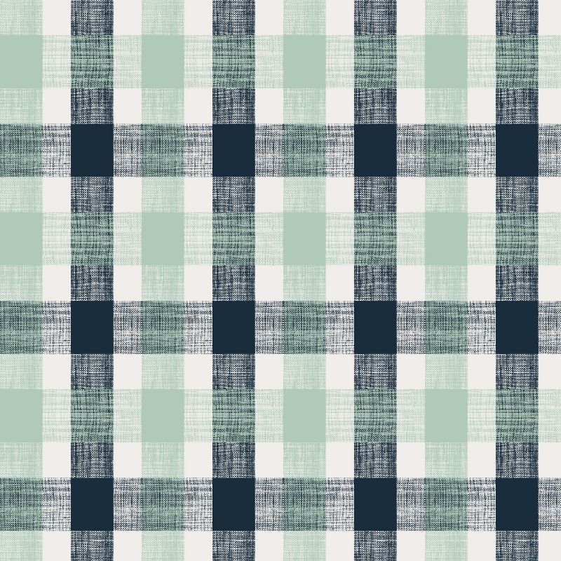 Nail Button Notched Bed Queen Check Navy Green - Threshold™