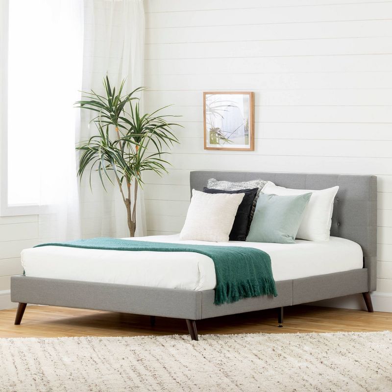 Full Fusion Complete Upholstered Bed  Medium Gray  - South Shore