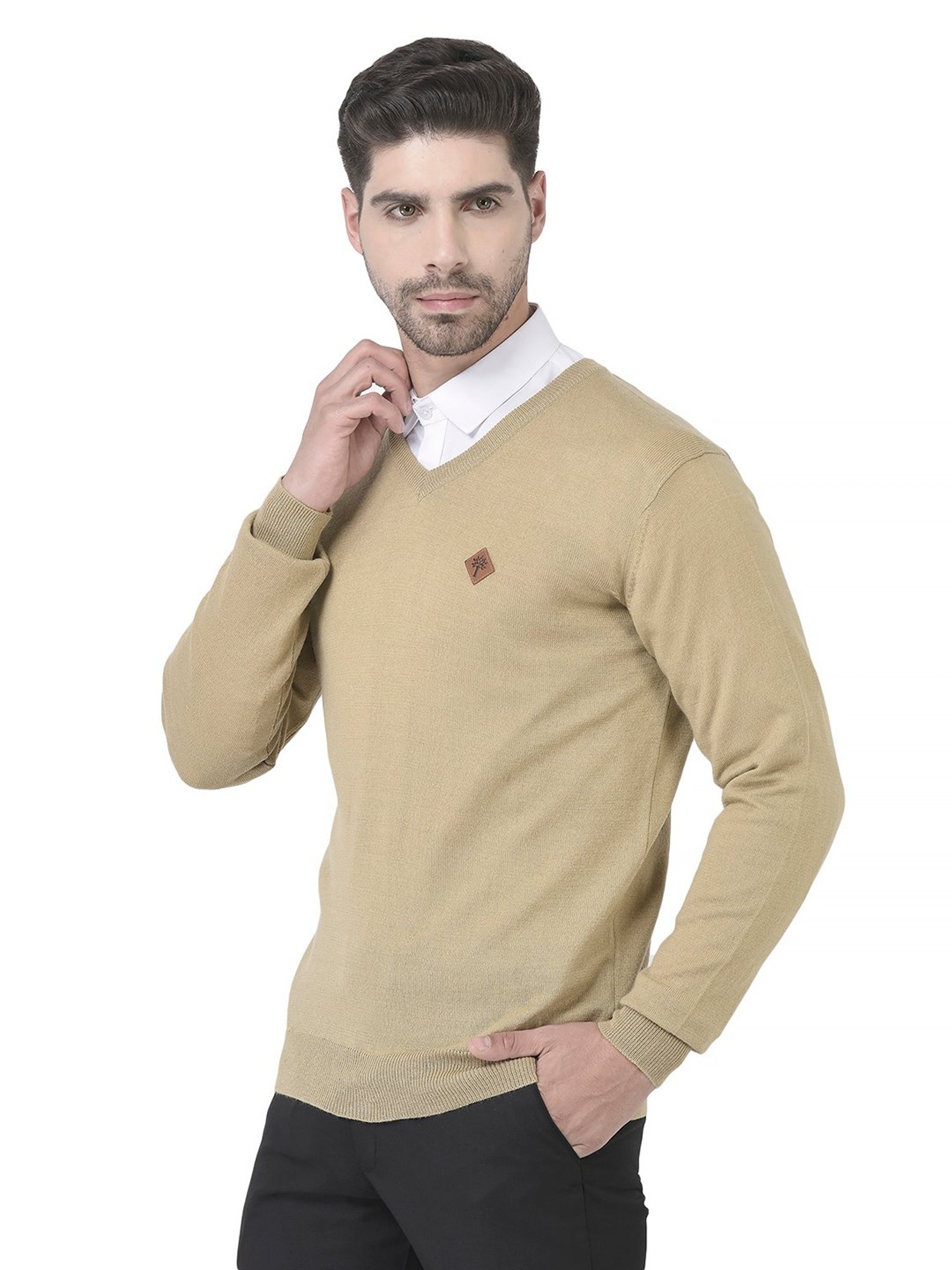Woodland Khaki Regular Fit Sweater