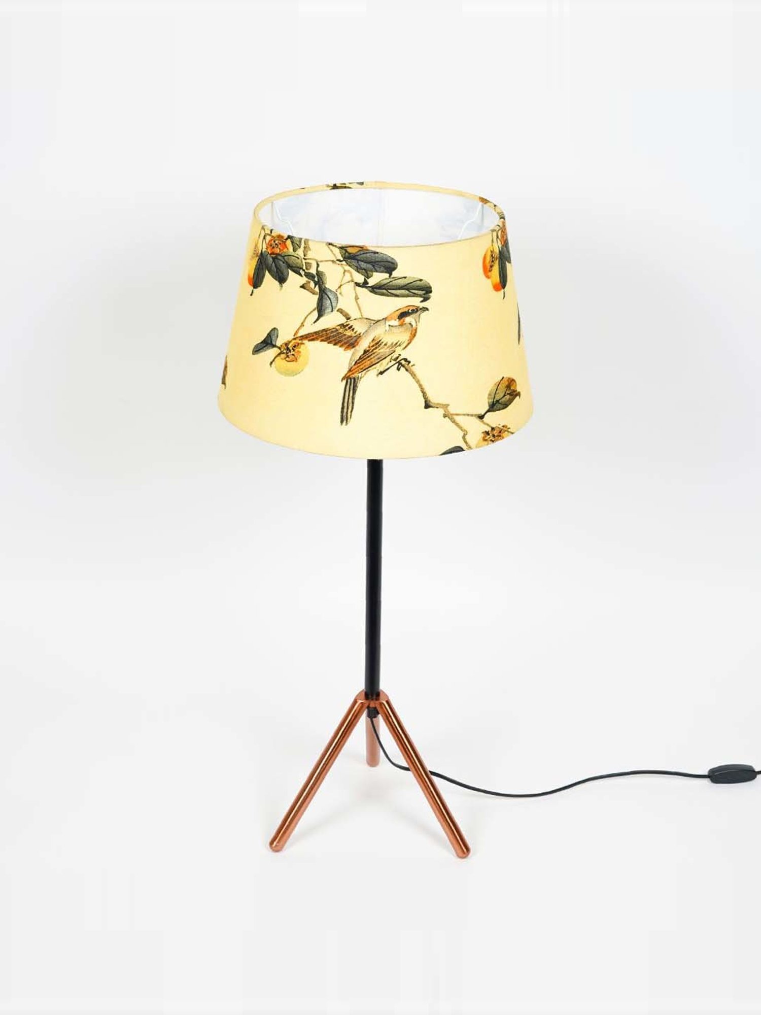 Kapoor Lamp Shades Black & Copper Metal Mizuko Table Lamp With Linen Shade