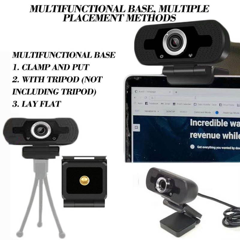 HD 1080P Webcam Autofocus Web Camera Cam For PC Laptop Desktop With Microphone