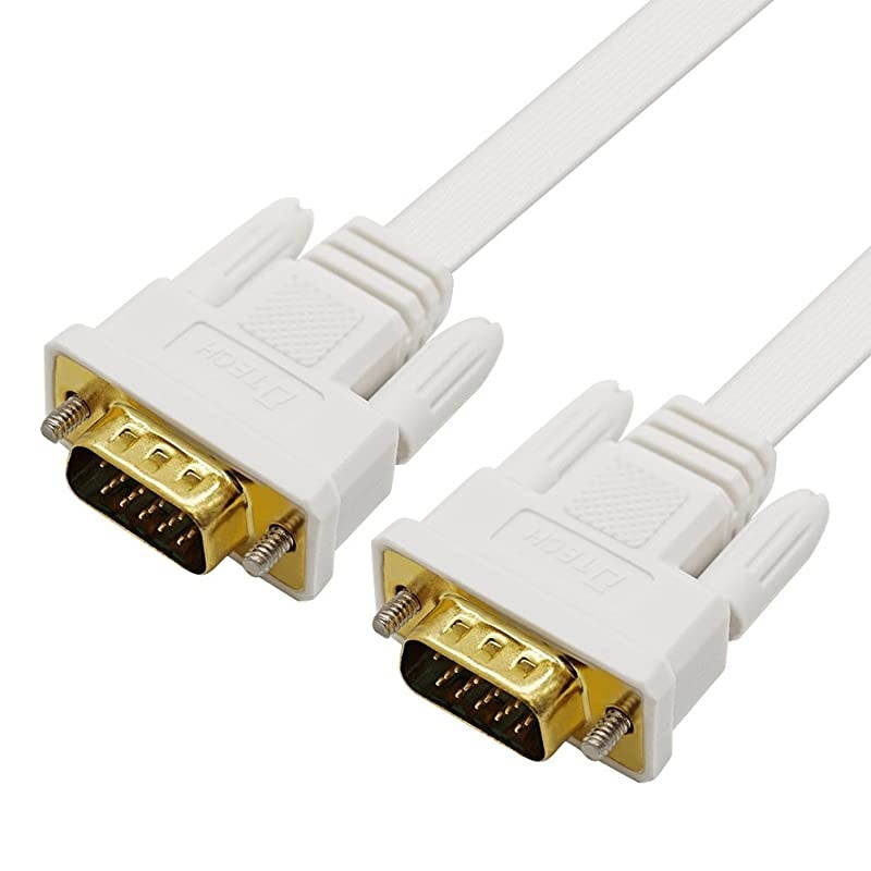 cables direct online 15ft svga + audio monitor cable, male to male 1080p super vga display cord for pc projector laptop tv