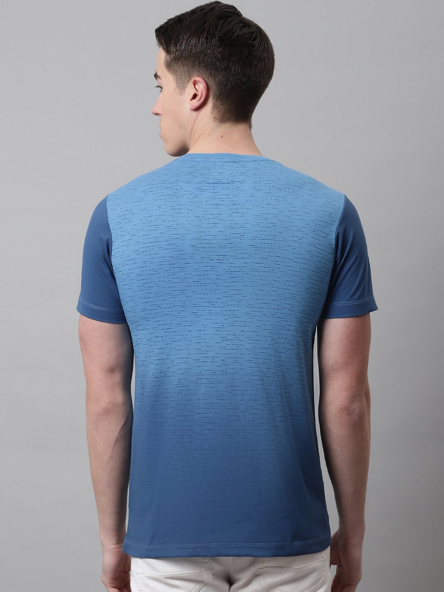 Venitian- Forbidden Clothing Ocean Blue Slim Fit Printed T-Shirt