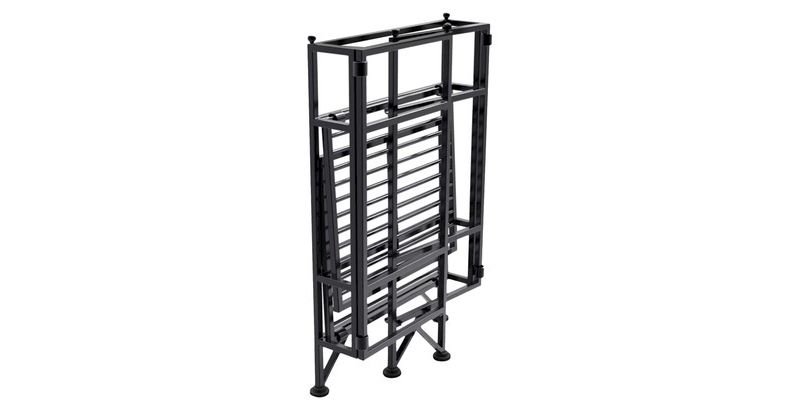 20.25" 2 Tier Folding Metal Shelf Black - Breighton Home