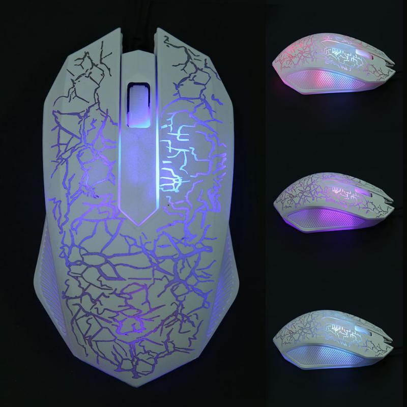 Wired USB Port 2400DPI 3 Keys Optical Colorful Backlight Home Office Gaming Mouse Computer PC Laptop Mouse Gamer Mice