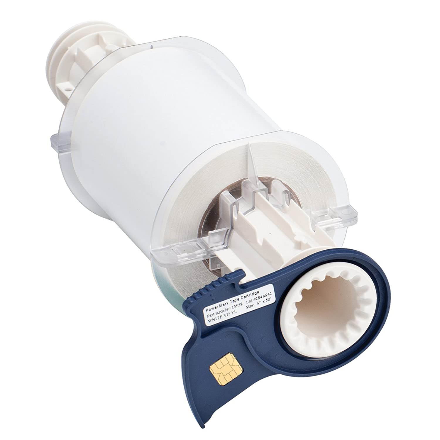 Brady 13538 PowerMark 50 Length x 4" Width, B-580 Vinyl Film, White Indoor/Outdoor Tape