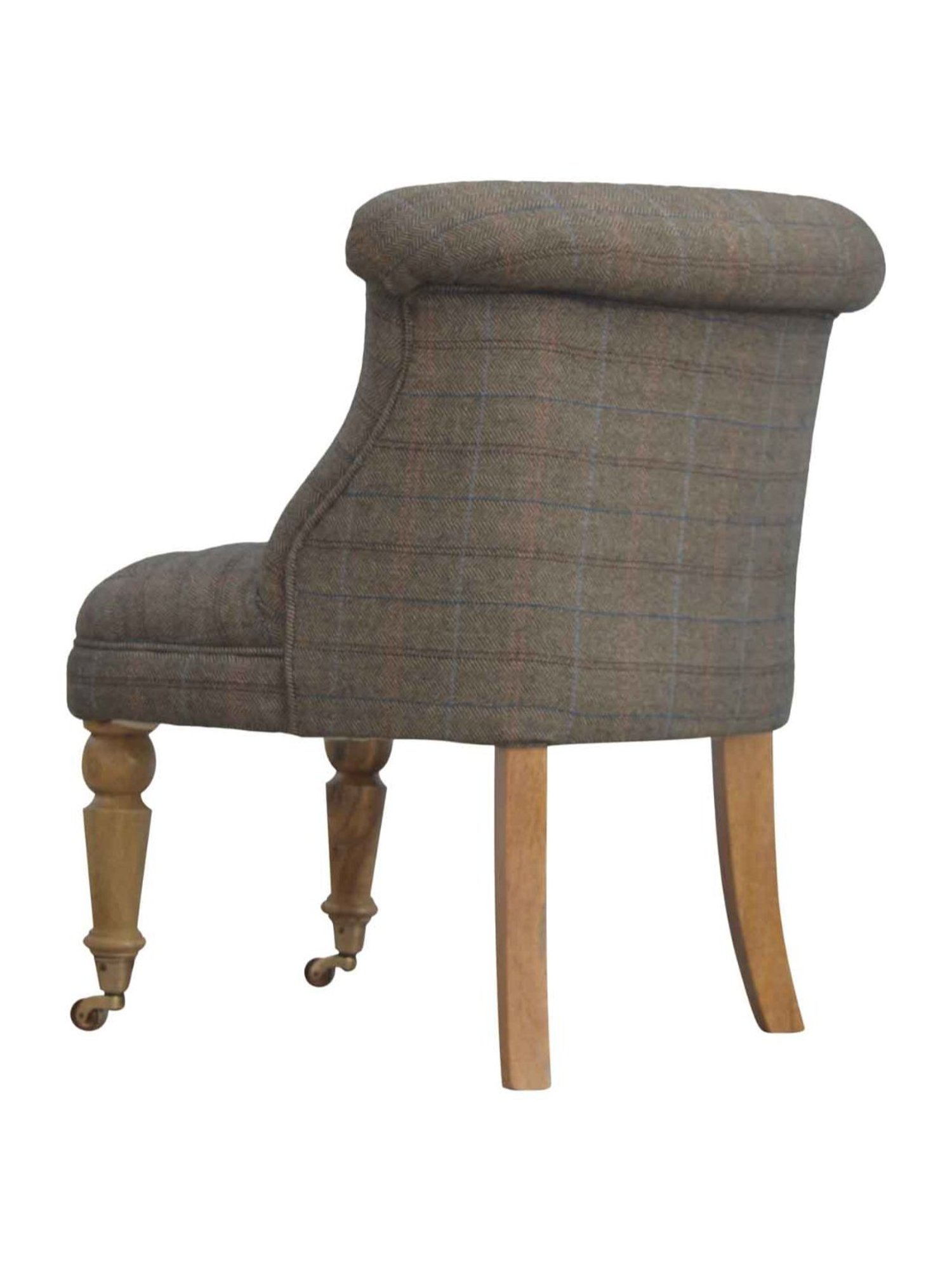 Artisan Furniture Grey & Brown Wood Tweed Accent Chair