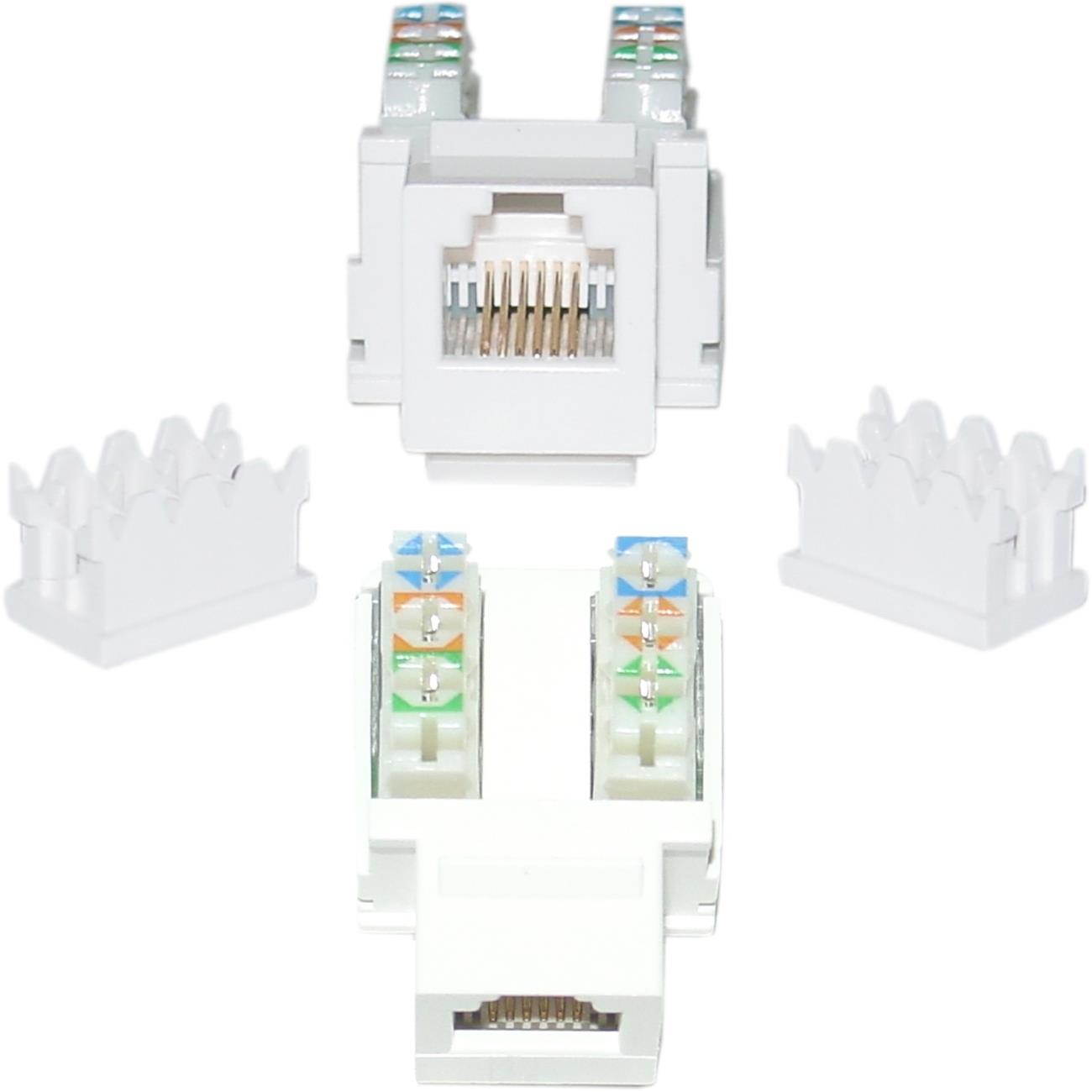 Cable Wholesale Keystone Insert, Phone / Data Jack, RJ11 / RJ12 Female to 110 Type Punch Down - White
