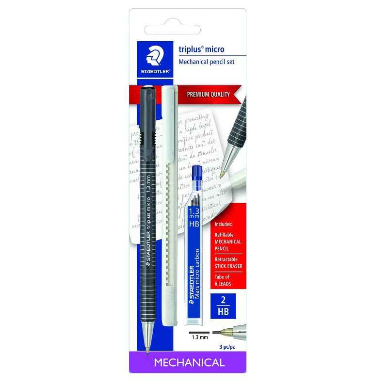 3pk Writing Instrument Set Triplus Micro Pencil and Eraser - Staedtler