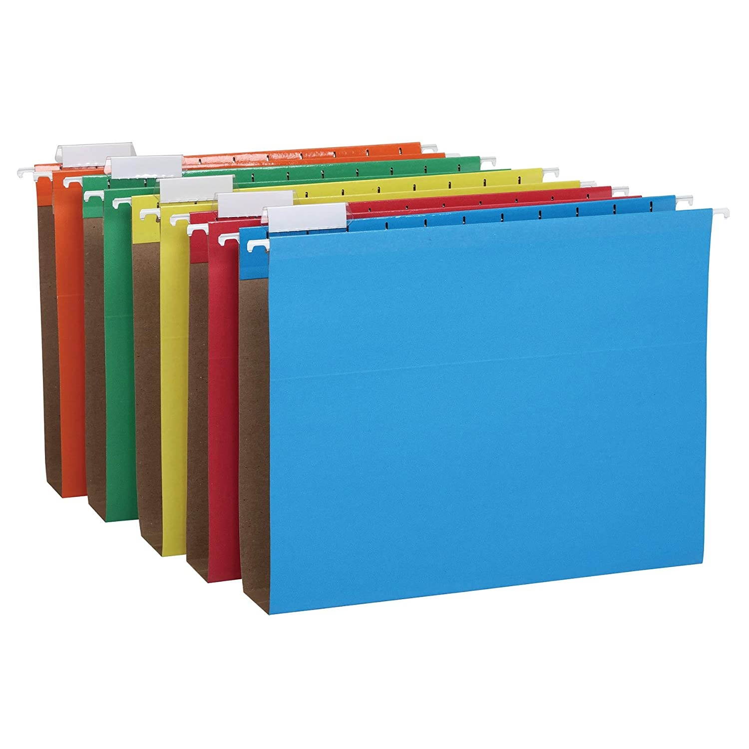 AmazonBasics Hanging File - Box Bottom - Heavy Duty, 2" Expansion, Assorted, Letter, 25 per Box