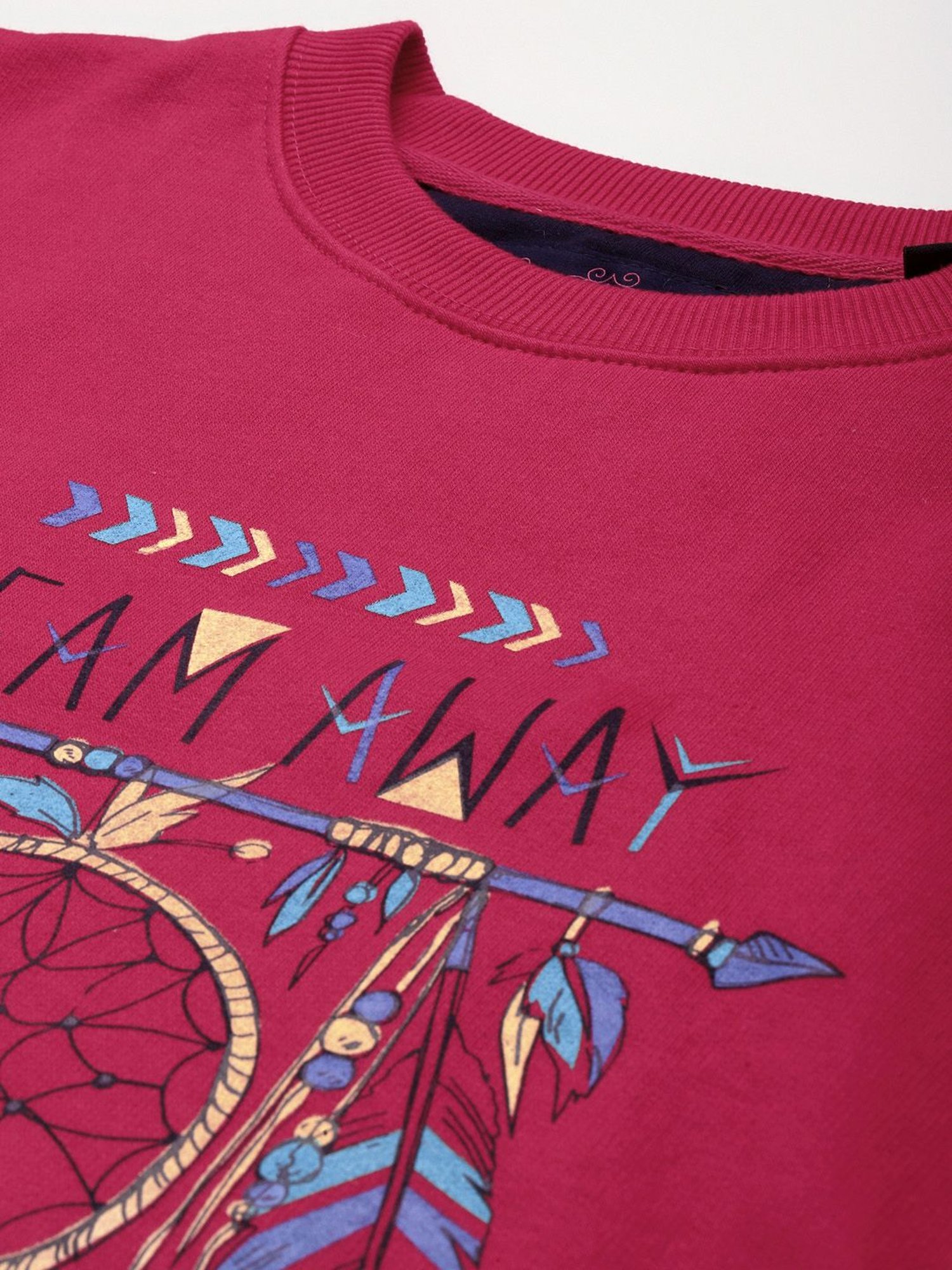 Cayman Pink Cotton Printed Sweatshirt