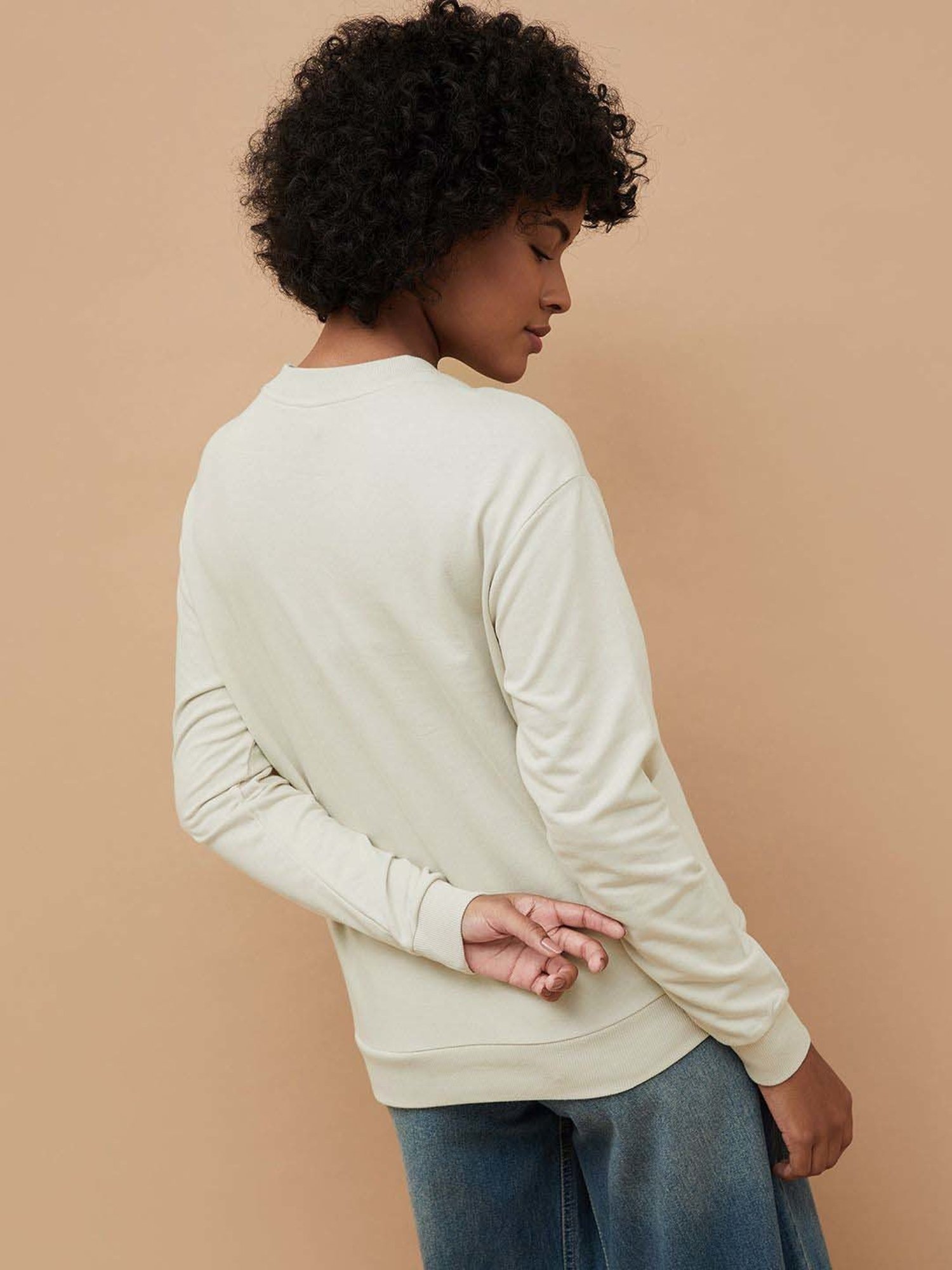 Fame Forever by Lifestyle Beige Cotton Printed Sweatshirt