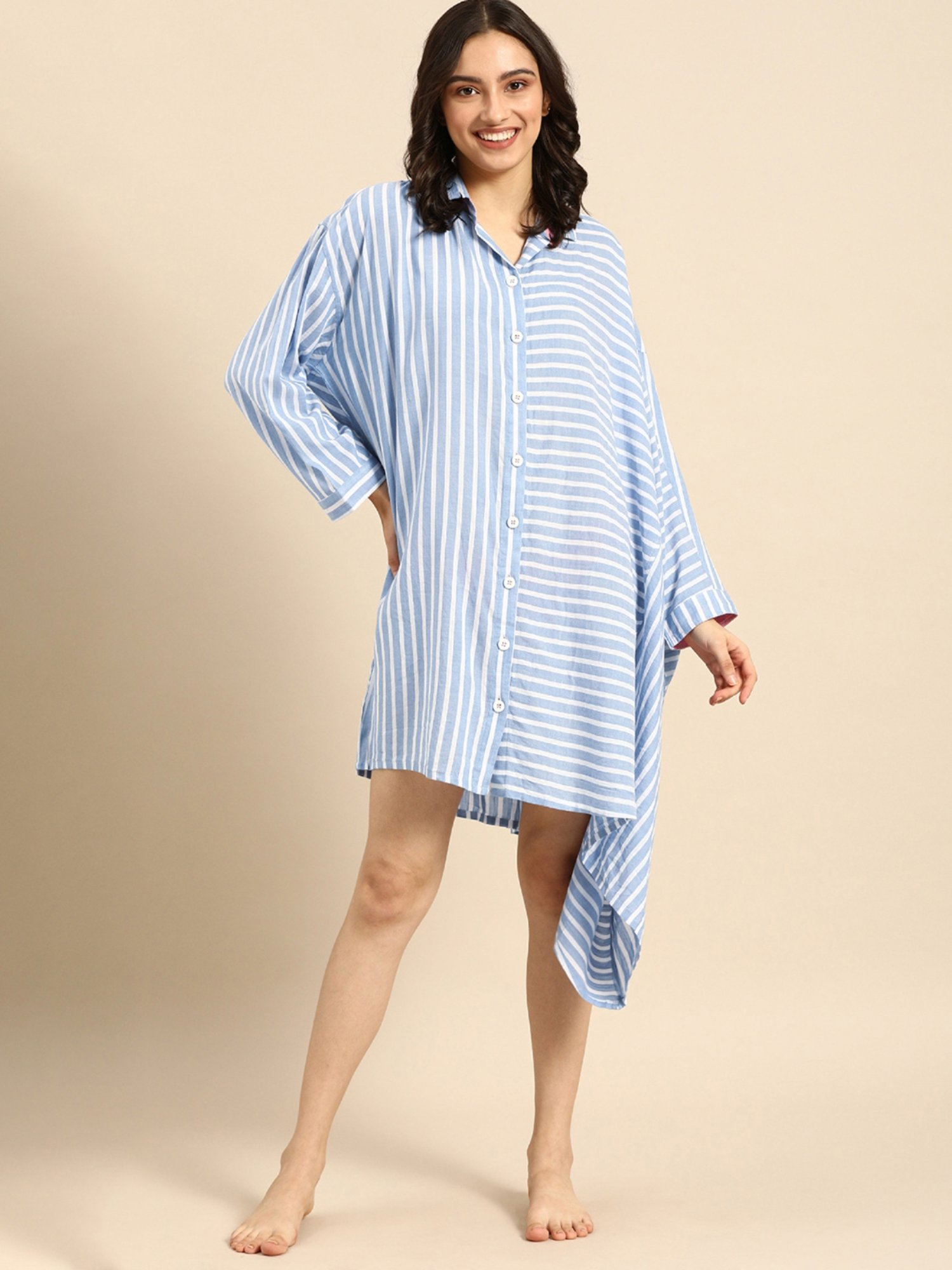 Clt.s Blue Striped Night Dress