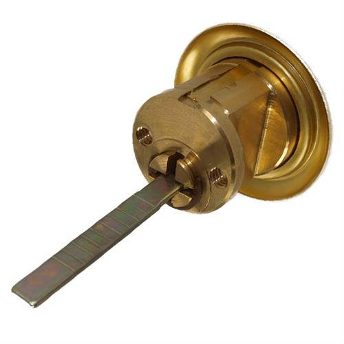Maxtech R116KW-03 Polished Brass US3 Solid Brass Replacement Rim Cylinder Lock For Doors 1-3/8" - 2-1/4" Thick With Kwikset KW1 Keyway