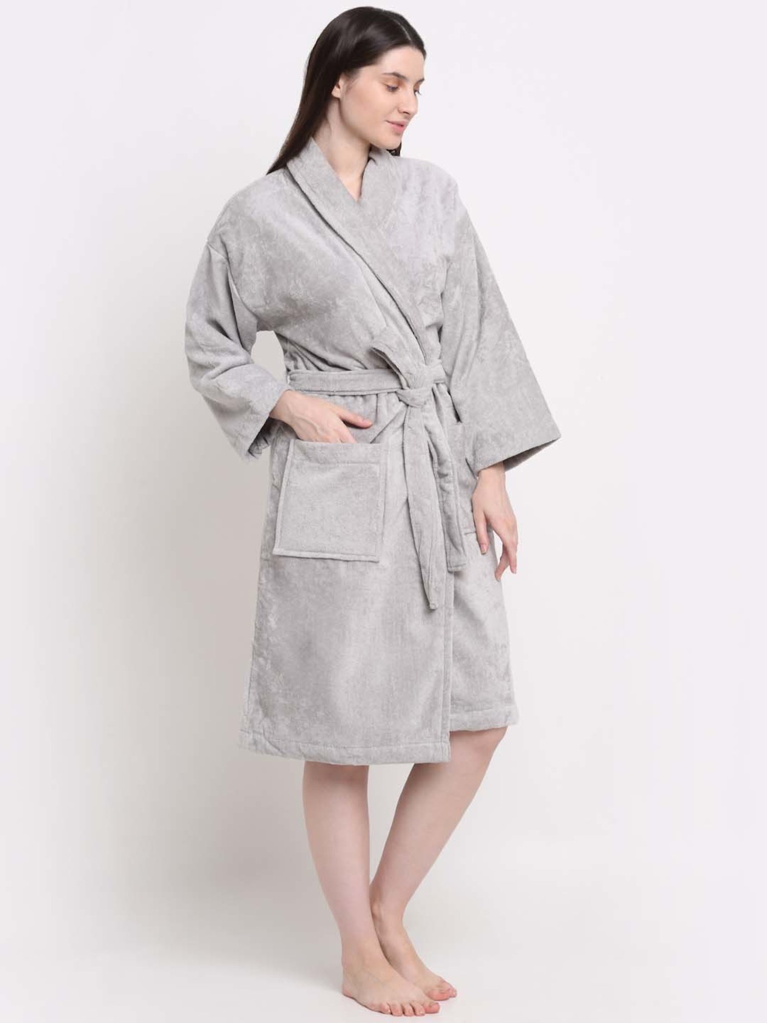Trident Comfort Living Grey Cotton 380 GSM Bathrobe
