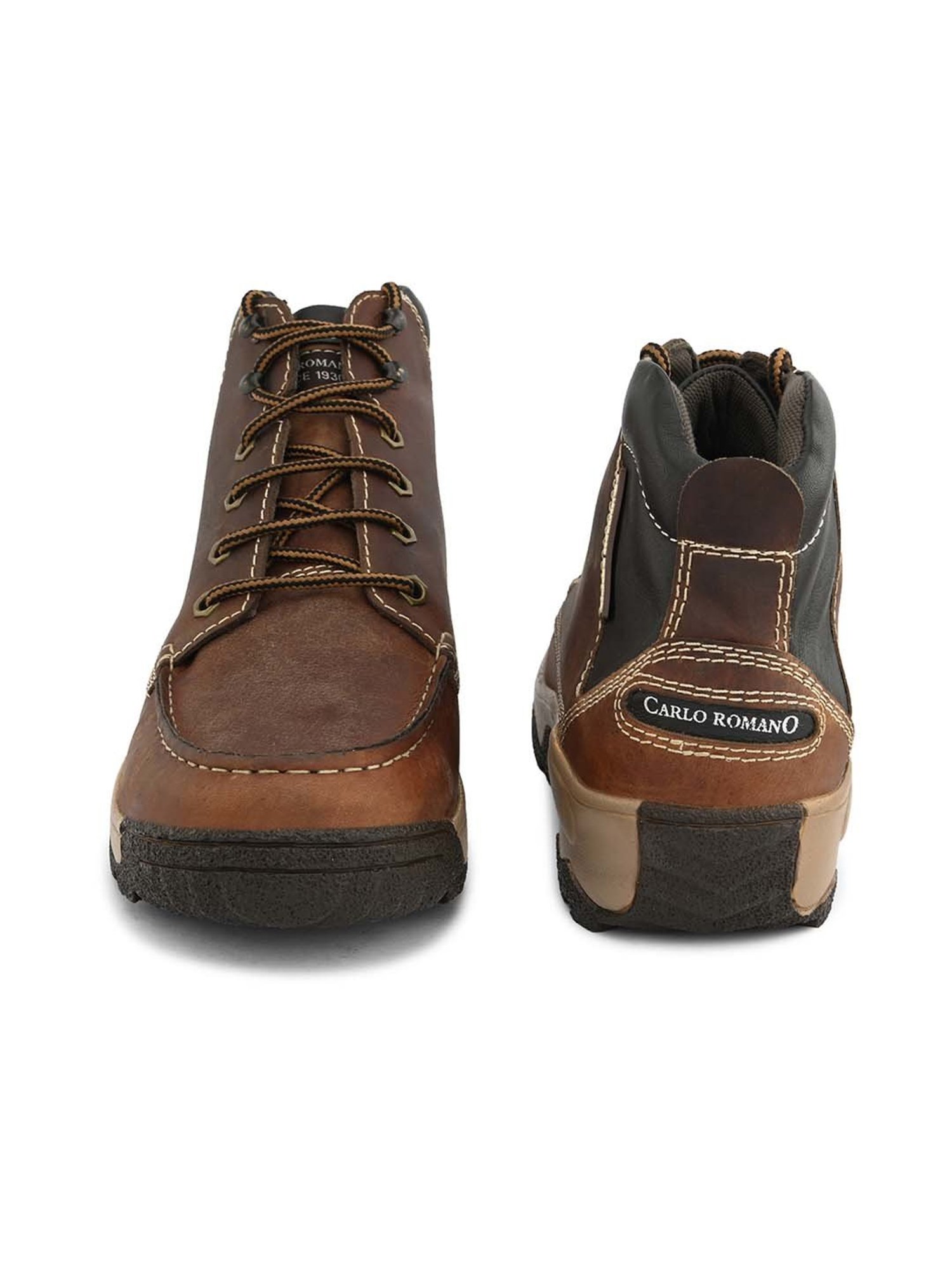 Carlo Romano Men's Brown Derby Boots