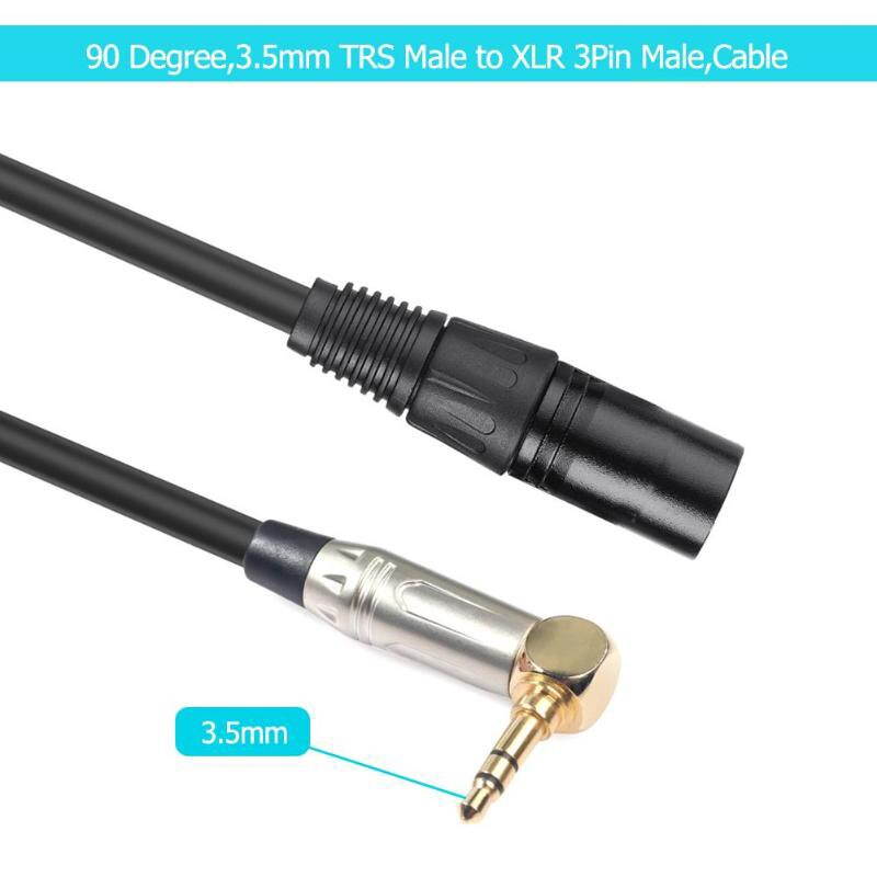 0.3M Audio Cables 90 Degree 3.5Mm Stereo Trs Male To Xlr 3Pin Male Audio Cable Microphone Extension Cable Wire Cord (1pcs)
