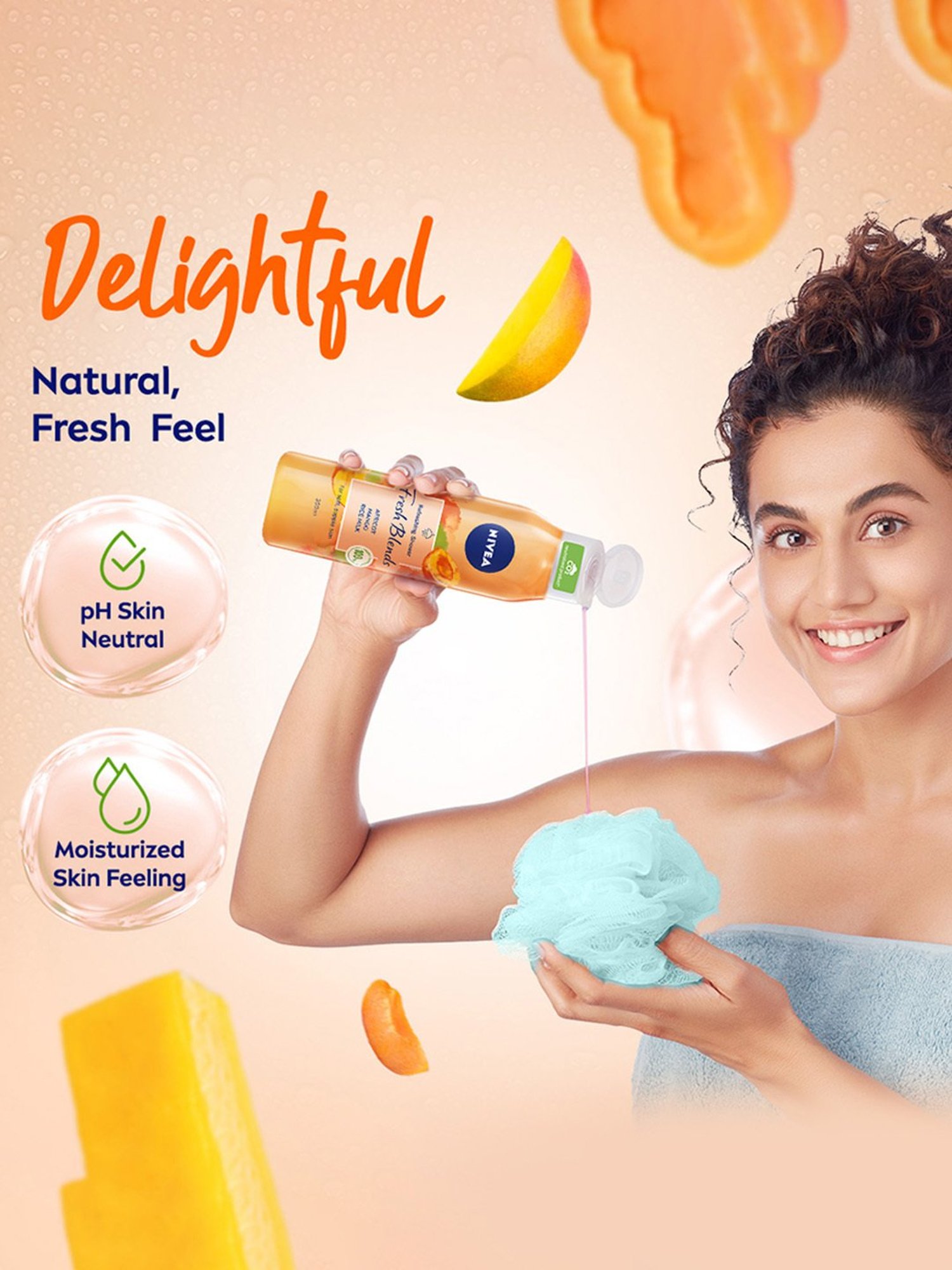 NIVEA Fresh Blends Apricot, Mango & Rice Milk Shower Gel - 300 ml