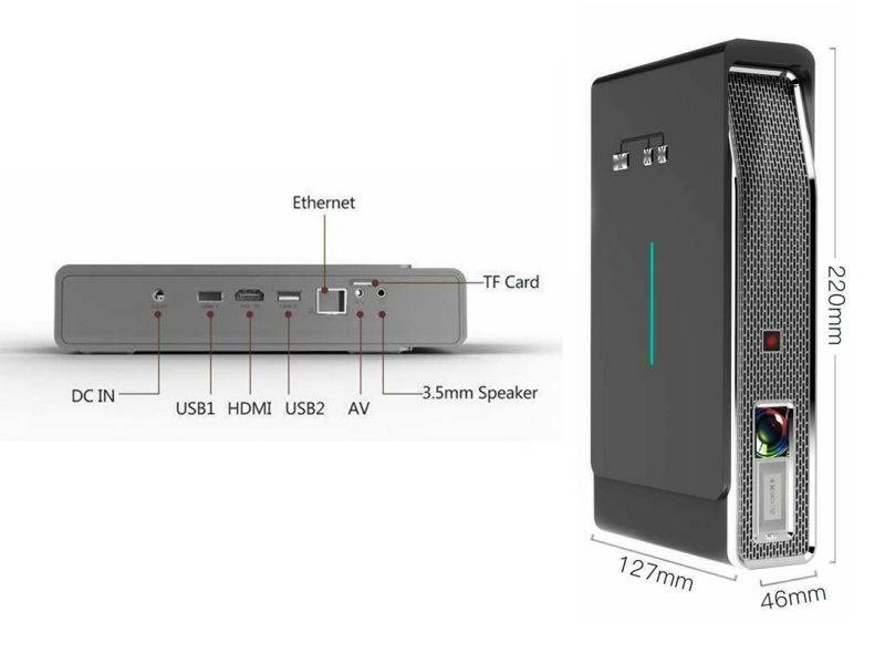 DLP Projector V5 8500 Lumens Full HD 1080P 4K Wifi 3D Theater Cinema HDMI RJ45 SD