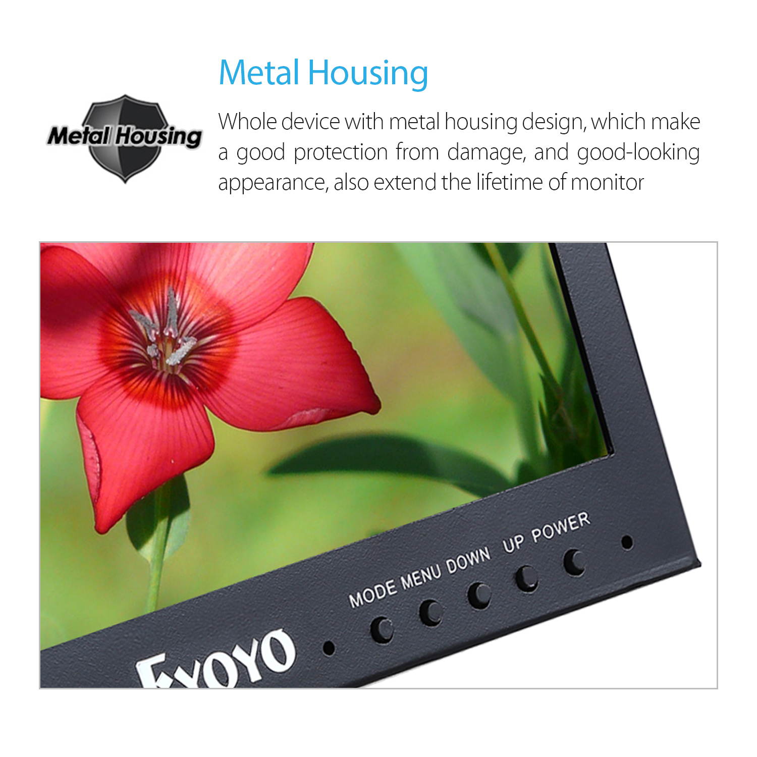 Eyoyo 7" Mini HD Monitor 1024x600 LCD Screen Display with BNC/VGA/AV Output For CCTV DVD PC Laptop DVR CCD Camera