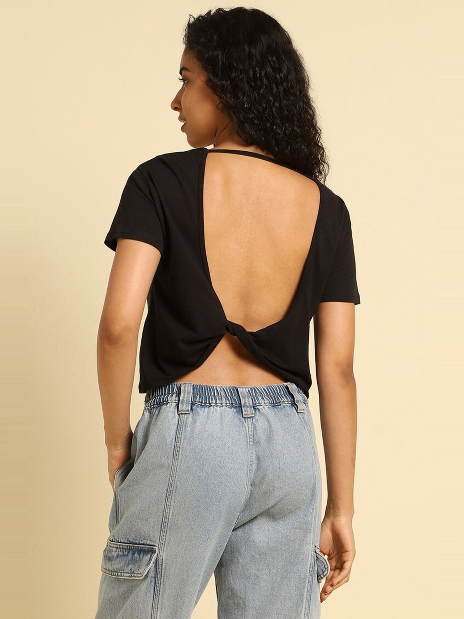 Forever 21 Black Regular Fit Crop Top