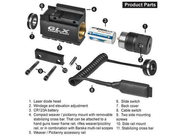 Barska GLX 5mW Green Laser Sight w/ Built-in Picatinny Rail AU11408