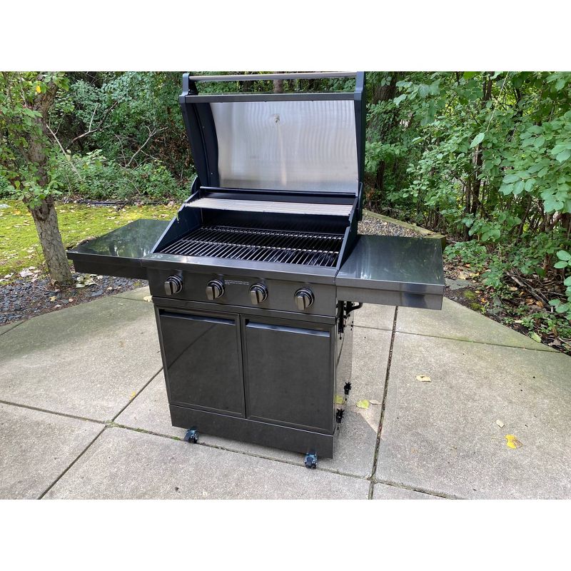 TYTUS 4 Burner Cart Gas Grill T400SSBLP-0.0.0 Black Stainless Steel