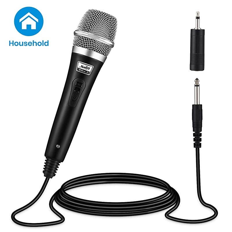 Dynamic Cardioid Home Karaoke Microphone 13 ft XLR Cable Metal Handheld Wired Mic Corded for SingingPA SpeakerAmpMixerKaraoke Machine SpeechWeddingStageBlack MWm5