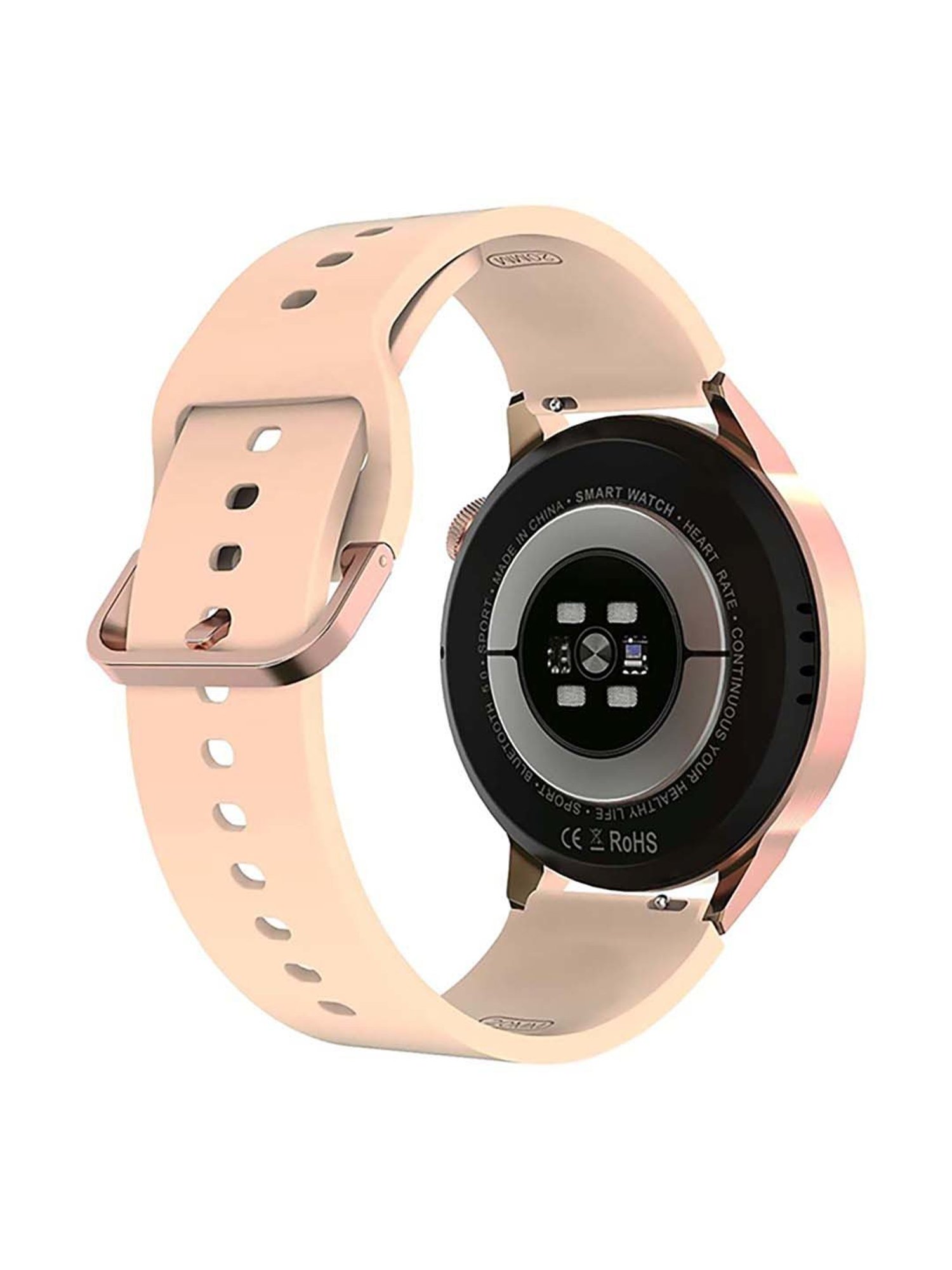 IZI Smart Plus Calling GPS NFC Smartwatch with Silicone Band (Rose Gold and Beige)