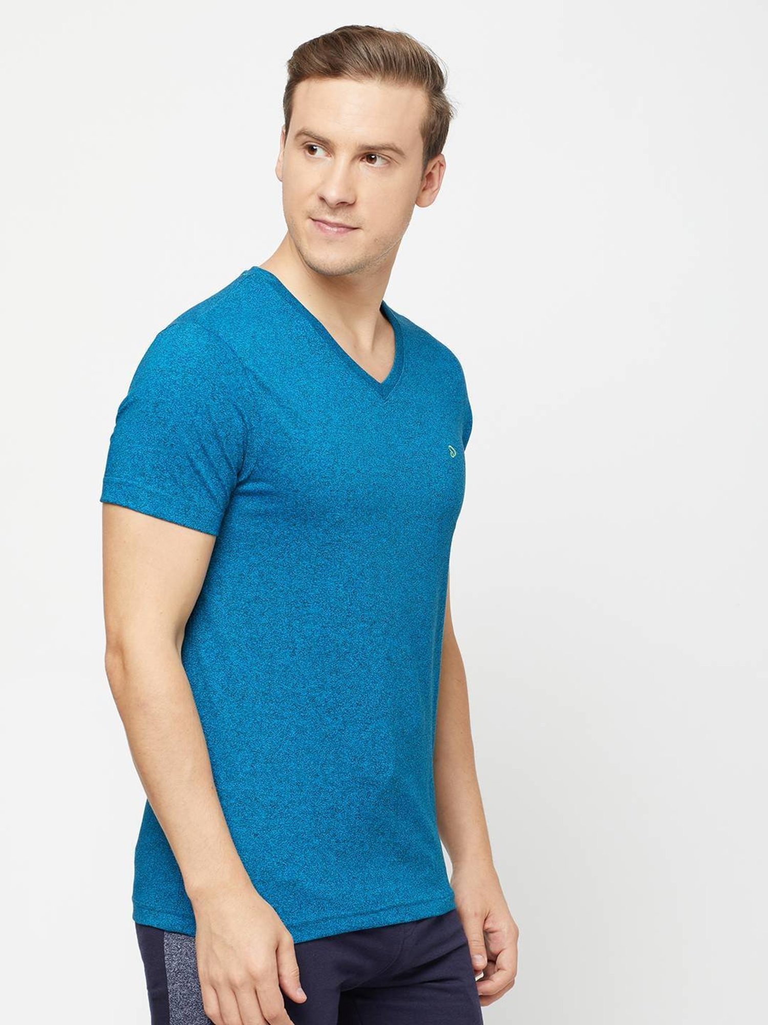 Sporto Warm Blue Regular Fit T-Shirt