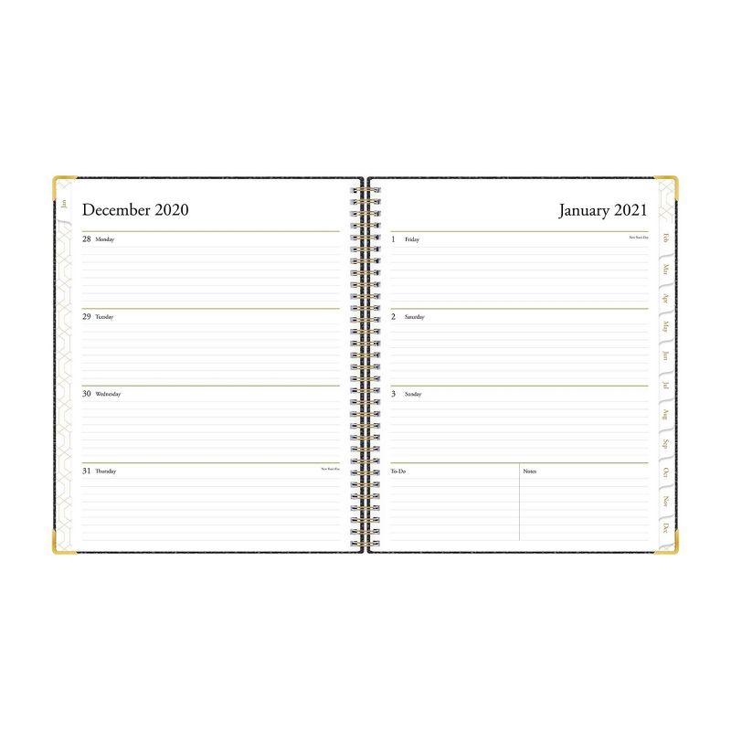 2021 Planner 7" x 9" Hard Cover Weekly/Monthly Wirebound Charcoal - Blue Sky