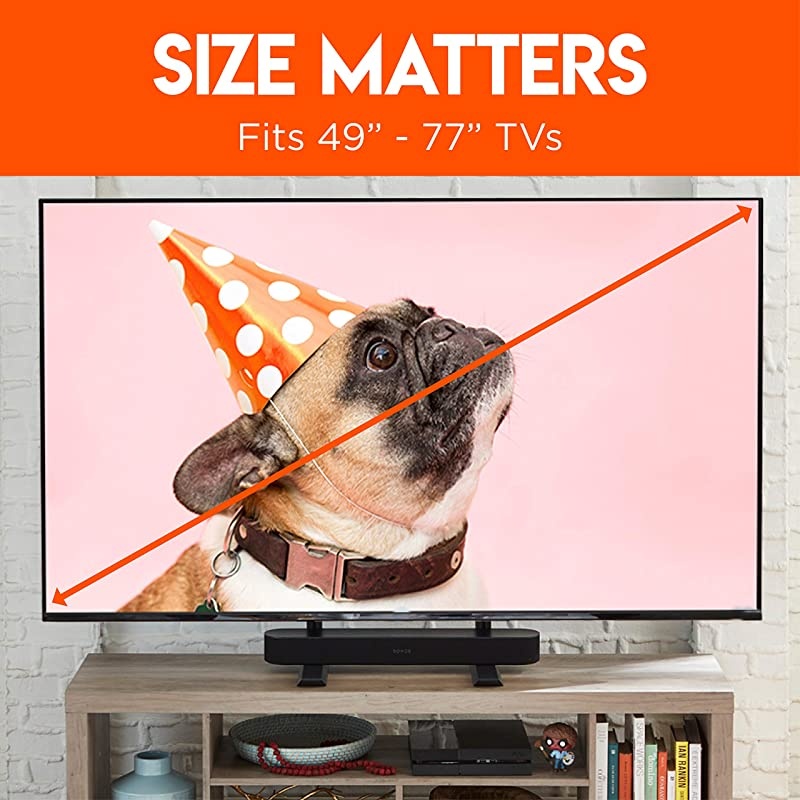 Universal TV Stand Height Adjustable Base For TVs Up to 77quot WobbleFree Replacement Stand Works With Any TV Including Vizio TCL Samsung amp More Flat Design Is Compatible With Soundbars