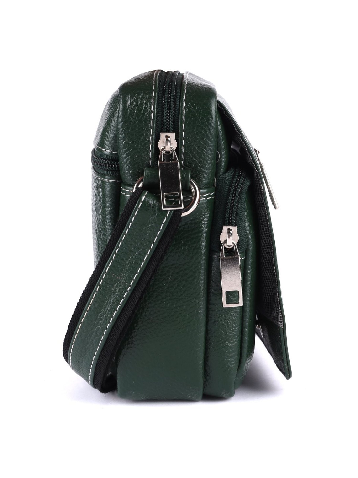 HiLEDER Pure Genuine Leather Messenger Shoulder Sling Cross Body Office Bag for Men and Women, Green