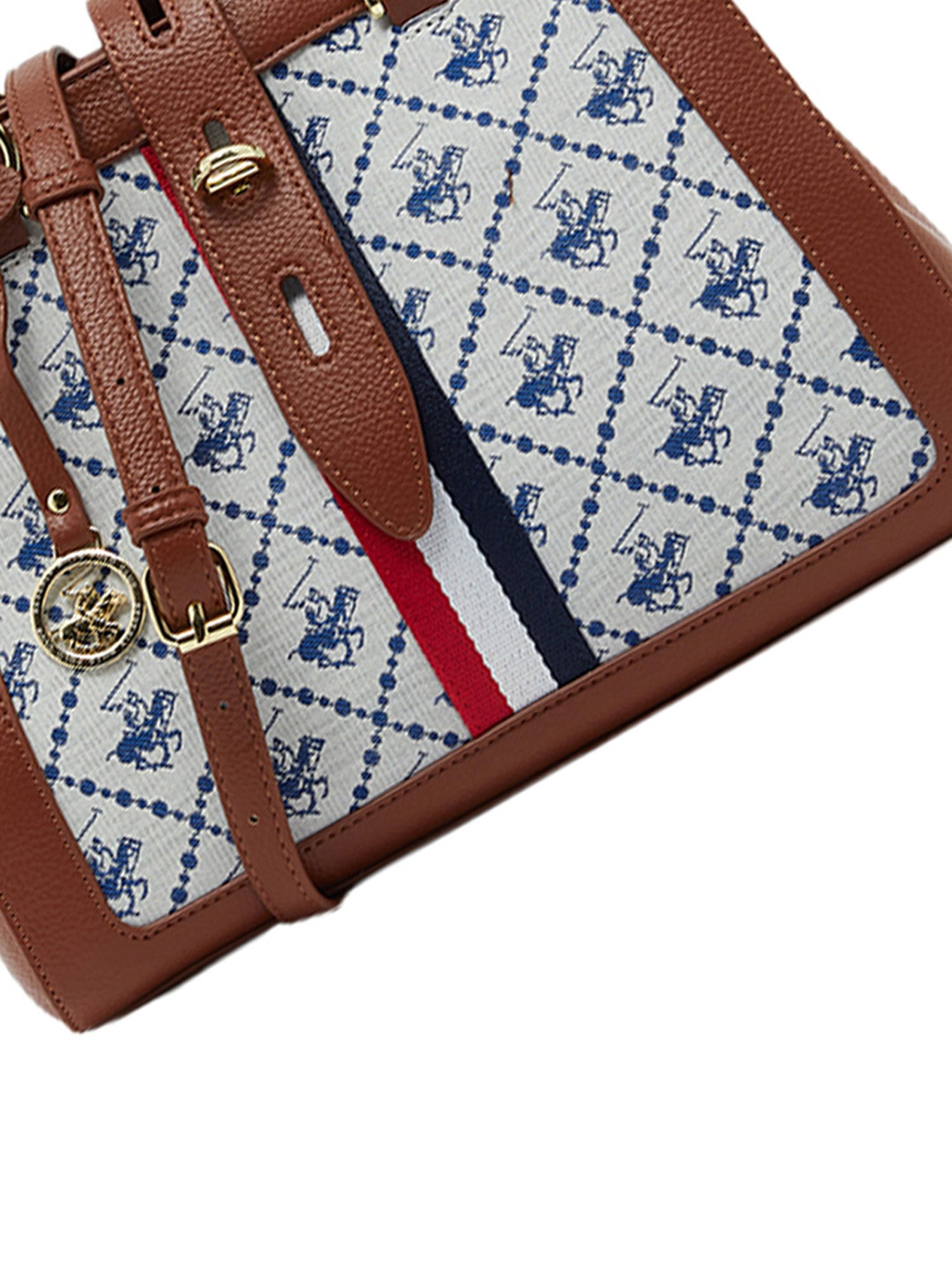 Beverly Hills Polo Club Multicolor Printed Satchel Handbag