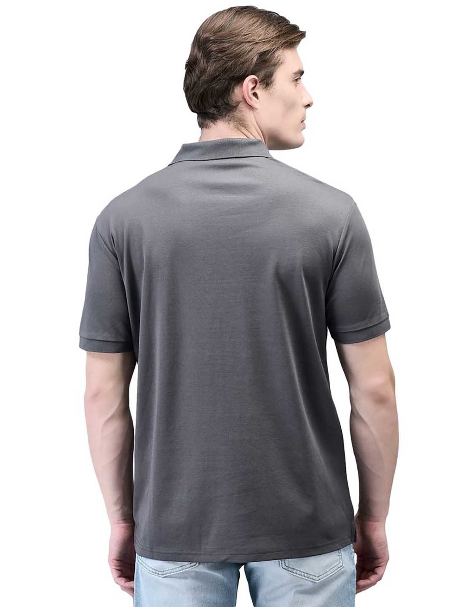Woodland Dark Grey Regular Fit Polo T-Shirt