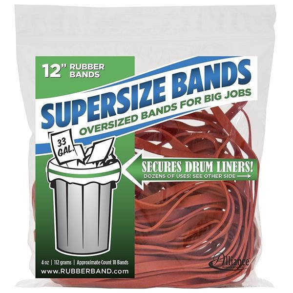 Alliance Supersize Bands 12" 18/PK Red 08994