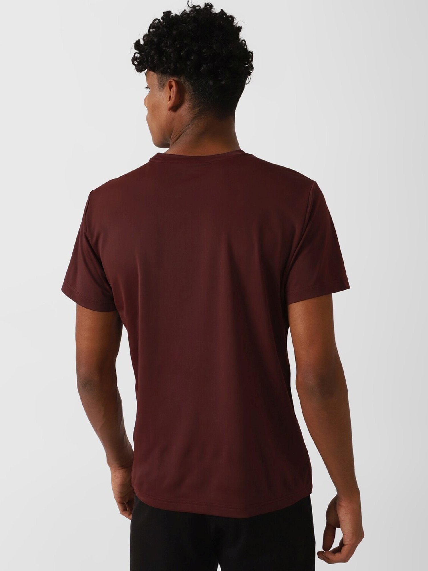 Reebok Maroon Slim Fit Sports T-Shirt