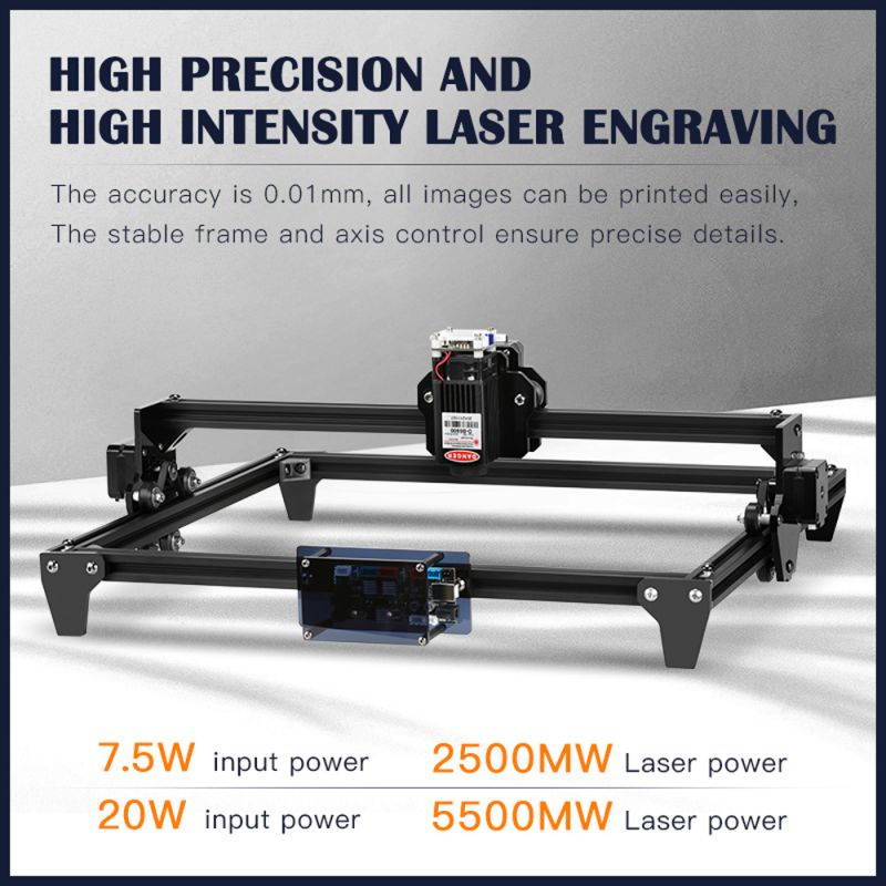 Totem CNC Laser Engraving Machine 2.5W 30 x 40cm 2Axis DIY Engraver Desktop Wood Router / Cutter / Printer + Laser Goggles