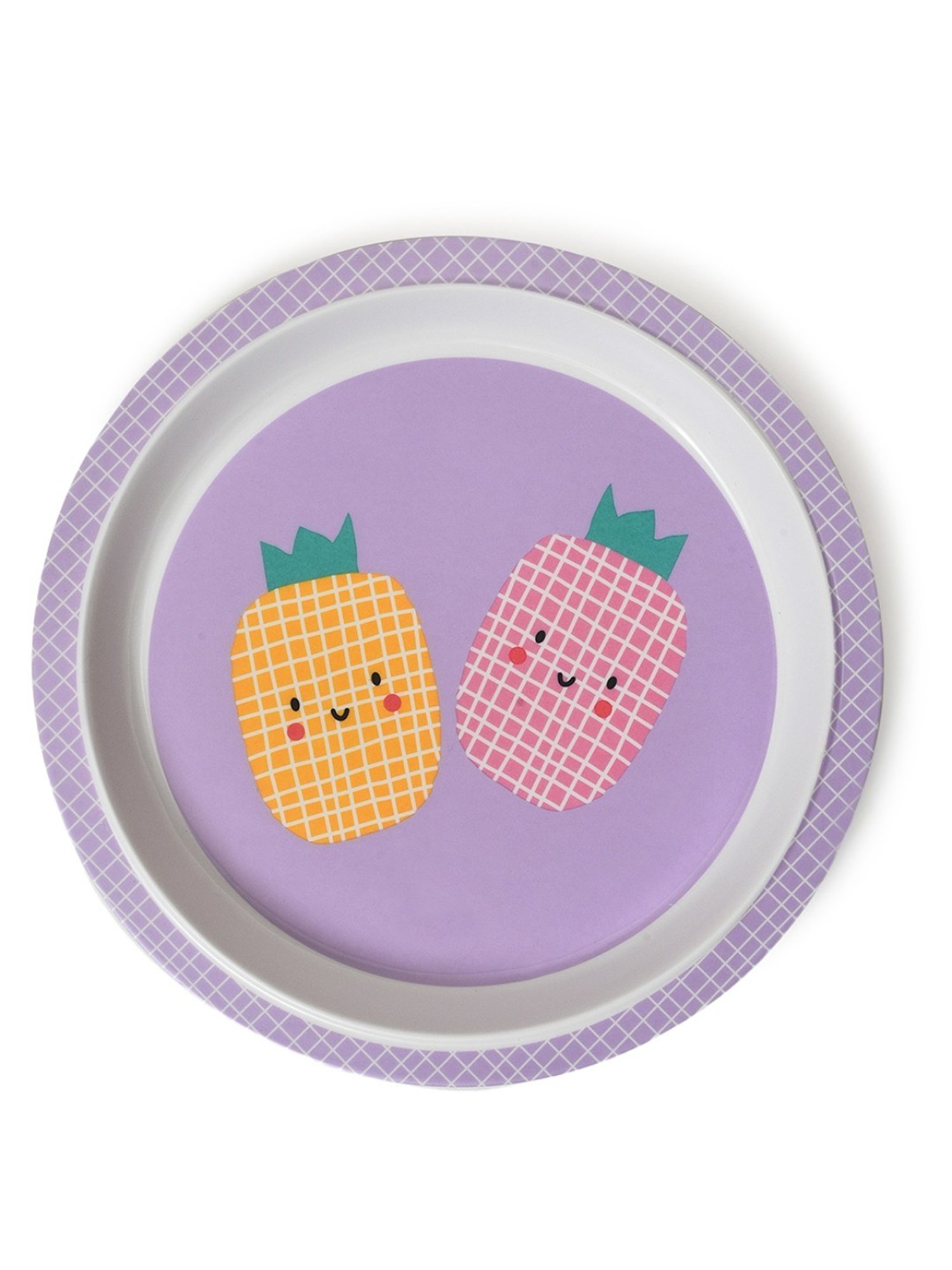 MiArcus Printed Purple Melamine Kids Dinner Set