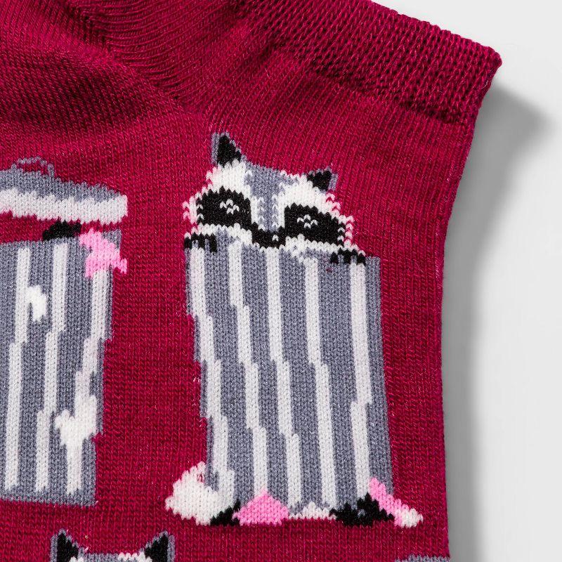 Women's Trash Panda Raccoon Low Cut Socks - Xhilaration™ Purple 4-10