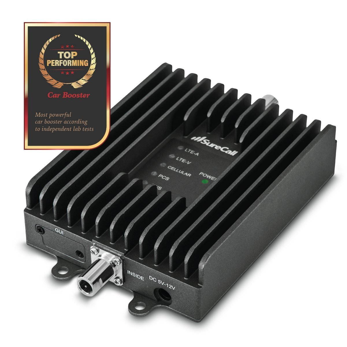 SureCall Fusion2Go 3.0 RV cell phone signal booster kit increases cellular coverage for multiple users inside any RV or motorhome for all carriers voice, text and 4G LTE data signals. 3 Year Warranty