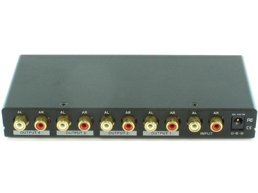 Shinybow 1x4 (1:4) 4-Way Stereo Analog R/L Audio Splitter Distribution Amplifier SB-3705