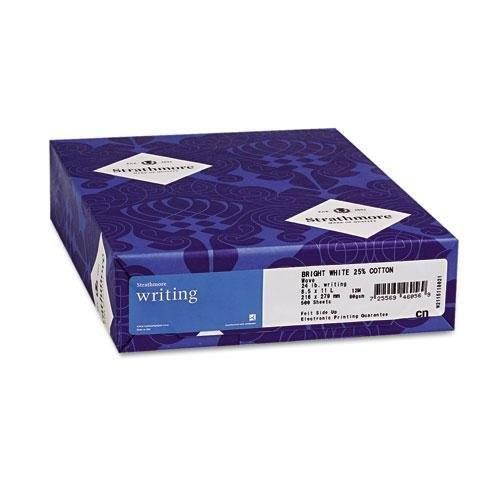 strathmore writing natural paper  8 1/2 x 11 in 24 lb writing wove 25% cotton watermarked 500 per ream