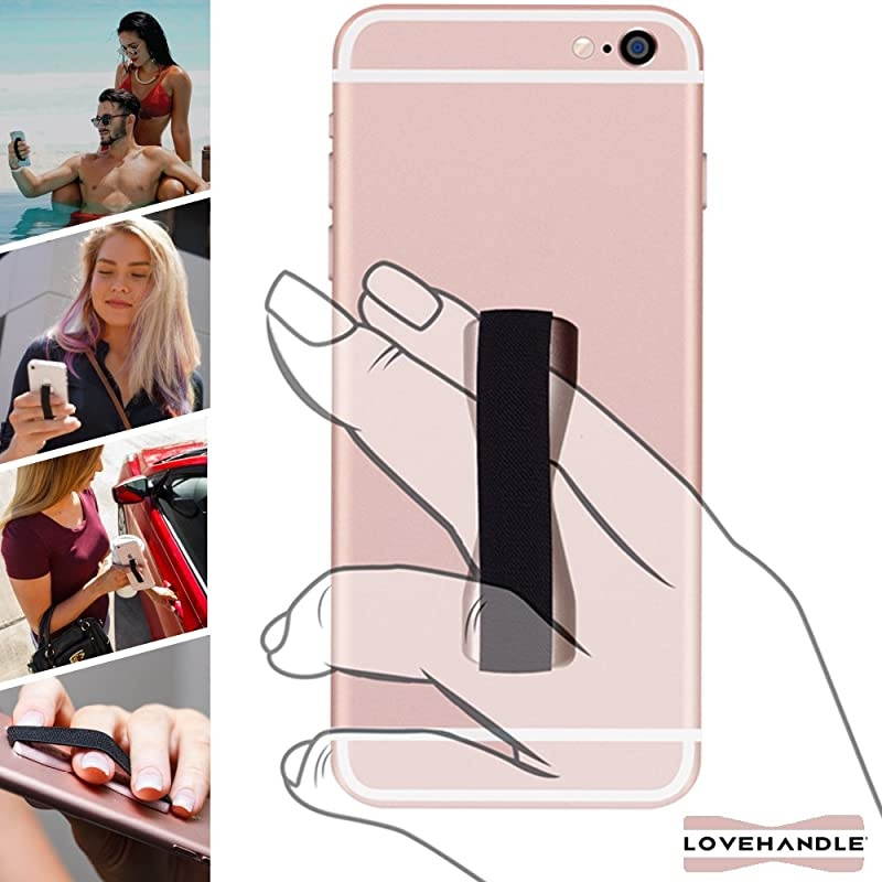 Universal Grip for Smartphone and Mini Tablet Island Day Dream Design Elastic Strap with Purple Base
