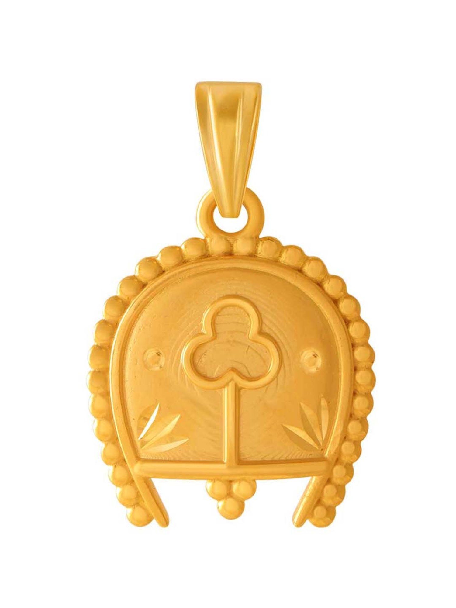 P.C. Chandra Jewellers 14k Yellow Gold Kulo Style Pendant for Women & Girls