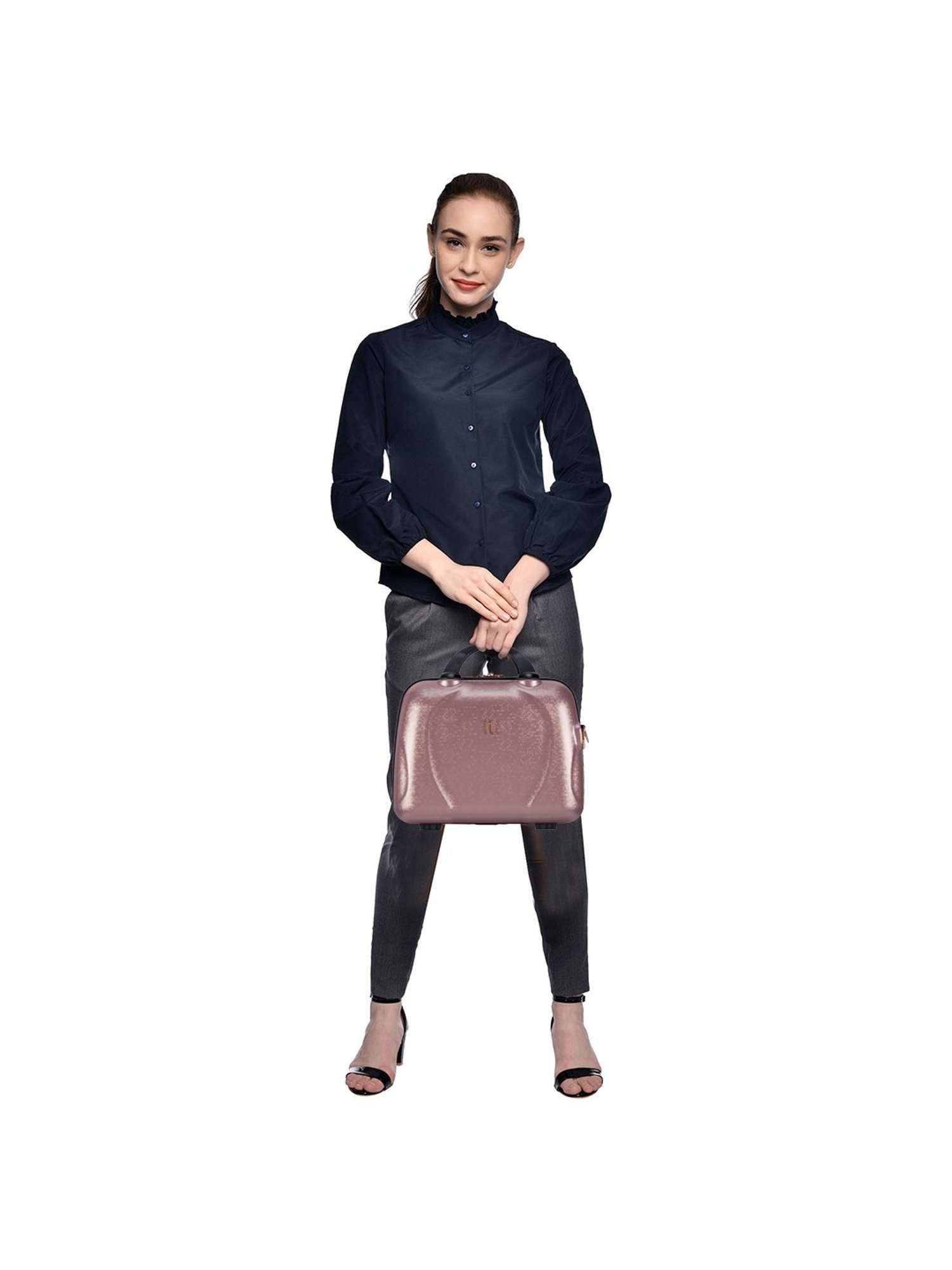 it luggage Sparkle Pink Vanity Case 35 cms Fashion Handbag for Women Cosmetic Box